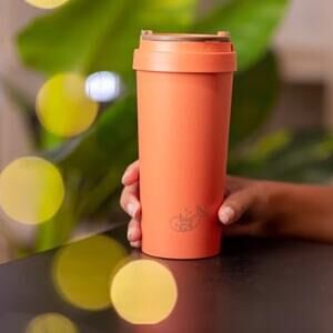 BioGo Rice Husk Coffee Cup 16 oz, Orange